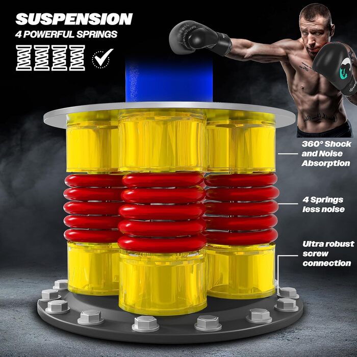 Набір для боксу KESSER® з боксерськими рукавичками, скакалкою, боксерським мішком та підлогою для тренувань. Чорний.