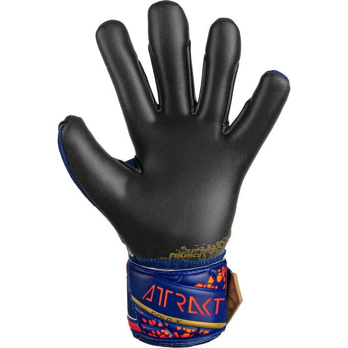 Дитячі воротарські рукавички Reusch Attrakt Gold X Junior, сині-золоті-чорні, розмір 7, унісекс