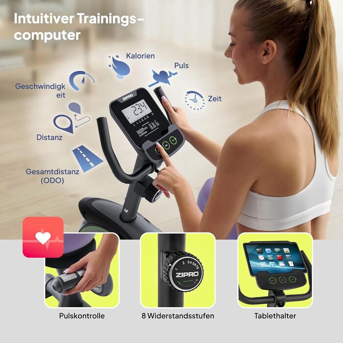 Zipro велотренажер Easy: магнітний ергометр для дому, до 150 кг, без батарейок