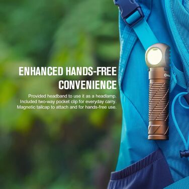 Ліхтар налобний Olight Perun 2 Desert Tan 2500 Люмен, 166 метрів дальність, USB, 5 режимів, таймер, для бігу, риболовлі, кемпінгу