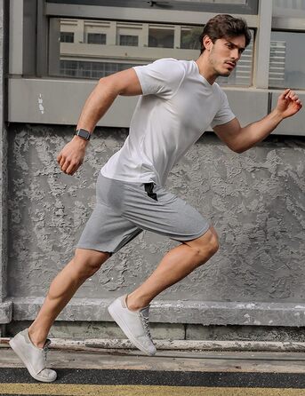 Чоловічі літні спортивні шорти Activewear з бавовни, легкі повсякденні шорти-джогери з кишенями на блискавці, сірі, розміри S-XXL
