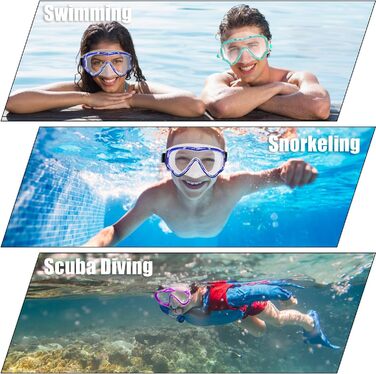 Набір для снорклінгу для дітей HIKOTEY, сухий снорклінг, маска для снорклінгу з антизапотівальною панеллю, водонепроникні затички для вух, блакитний (B1-Pazifik)