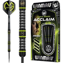 Дротики WINMAU MvG Acclaim 25 г з вольфрамовим сталевим наконечником, набір з оперенням і стрижнями для дартсу