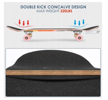 Скейтборд у зборі WeSkate Complete, 80 x 20, Double Kick