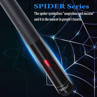 Більярдний кий CUEELF з жорстким кейсом, низький кут відхилення, професійний, 553-595 г