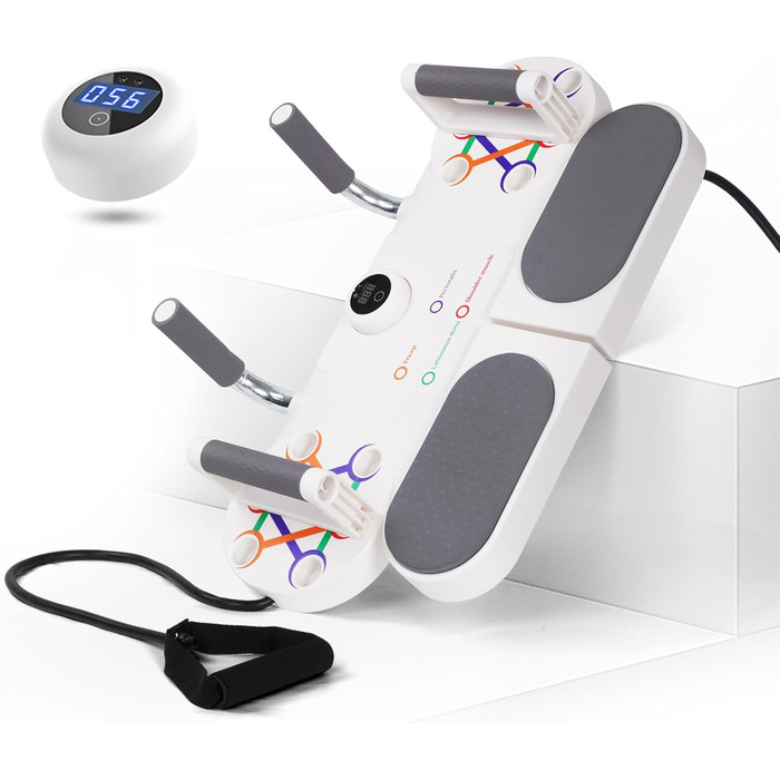 Набір для віджимань Dnkelar 3-в-1, фітнес-дошка для тренування всього тіла, з ручками для віджимань та еспандером, обладнання для дому, білий