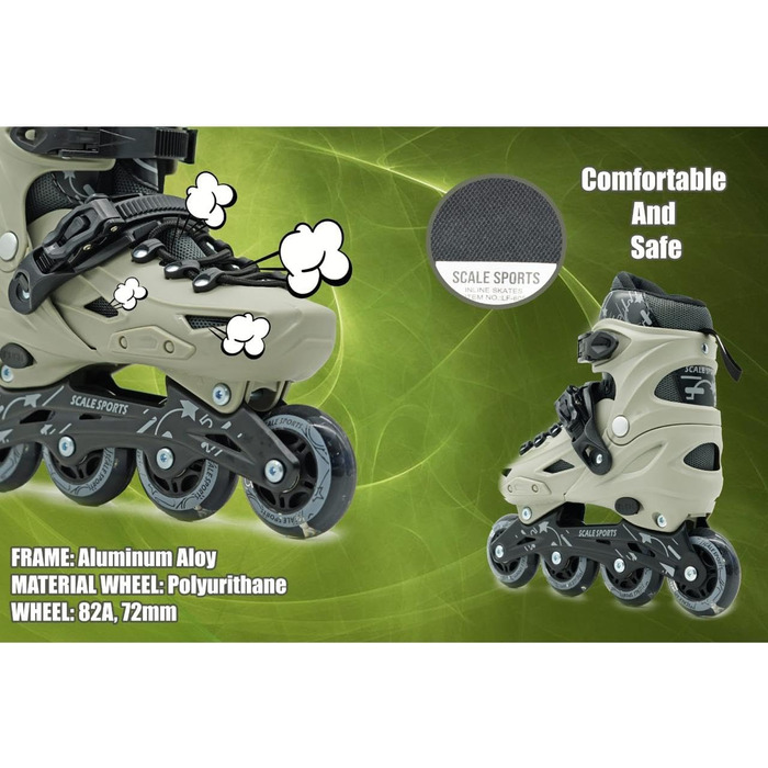 Регульовані ролики з підсвічуванням - дитячі ролики для інлайнів для дітей та дорослих S (11C-1.5 UK) сірі