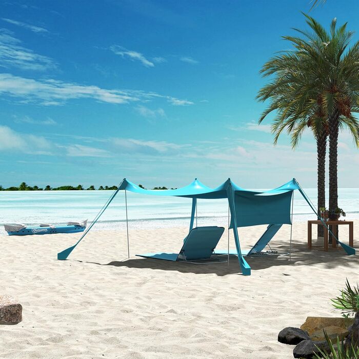 Надувне каяк Outsunny для 2 осіб: комплект з насосом, веслами, блакитний, 318 x 80 x 50 см