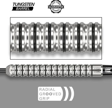 Дротики Target Darts Artemis 21-26 г вольфрамові з металевим вістрям, комплект: 6 Pro Grip шафтів, 9 Pro Ultra лайнерів, чохол для дротиків, купон на додаток Dart Counter