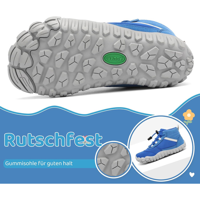 Дитячі шкарпетки-мокасини Saguaro для трекінгу та хайкінгу, легкі, дихаючі, антиковзні, розмір 24-36 EU, блакитні