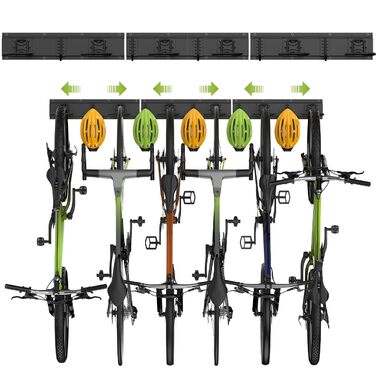 Настінна тримач для велосипедів Housolution 32 дюйми на 4 велосипеда + 3 шоломи, до 136 кг, міцний сталевий гак для велосипедів, стійка для велосипедів, настінна монтаж для гаража, чорний