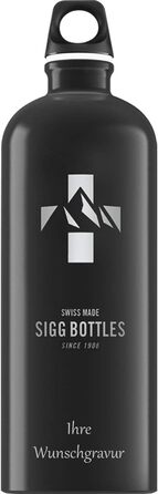 Алюмінієва пляшка SIGG Mountain чорна з індивідуальним гравіюванням і іменем
