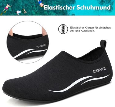 Шкарпетки для плавання Sixspace: жіночі шкарпетки для басейну, пляжу, моря та водних видів спорту (чорний, 38 EU)