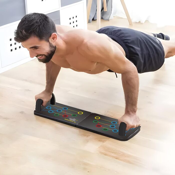 Дошка для віджимань Retoo Push up Board 13 в 1, складана та портативна, з 2 ручками для віджимань, неслизька дошка для тренування грудей для чоловіків/жінок, обладнання для домашніх тренувань