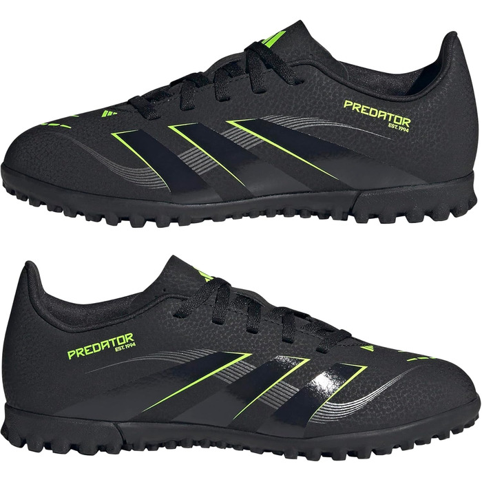 Бутси футбольні adidas Predator Club Turf Unisex, 34 EU, чорний/карбон/лимонний, для штучного покриття