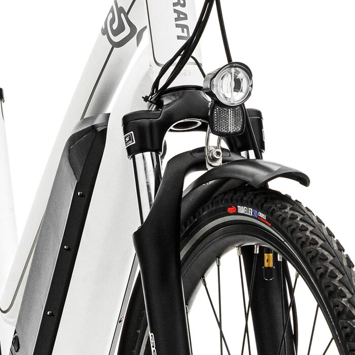 Електровелосипед VecoCraft Athena 28'' для міста, 250Вт, 36В, 10/13А·год, Shimano 8-швидкостей, для жінок і чоловіків, білий, StVZO