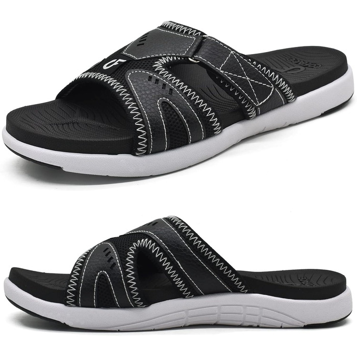 Чоловічі спортивні сандалії COFACE для відновлення після навантаження, підтримка склепіння стопи, ортопедичні, чорні, розмір 40-48