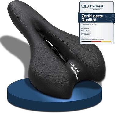 Велосипедне сідло Deedlite Premium Universal Pro 3.0 – зручне, м'яке, з ефектом пам’яті, анатомічне, для спортивного та міського велосипеда, універсальний розмір, матове покриття