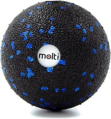 Набір для самомасажу molti: фасцієва ролика 33x14 см, дуобол 16x8 см, масажний м'яч 8 см, для спини й ніг, чорний-синій