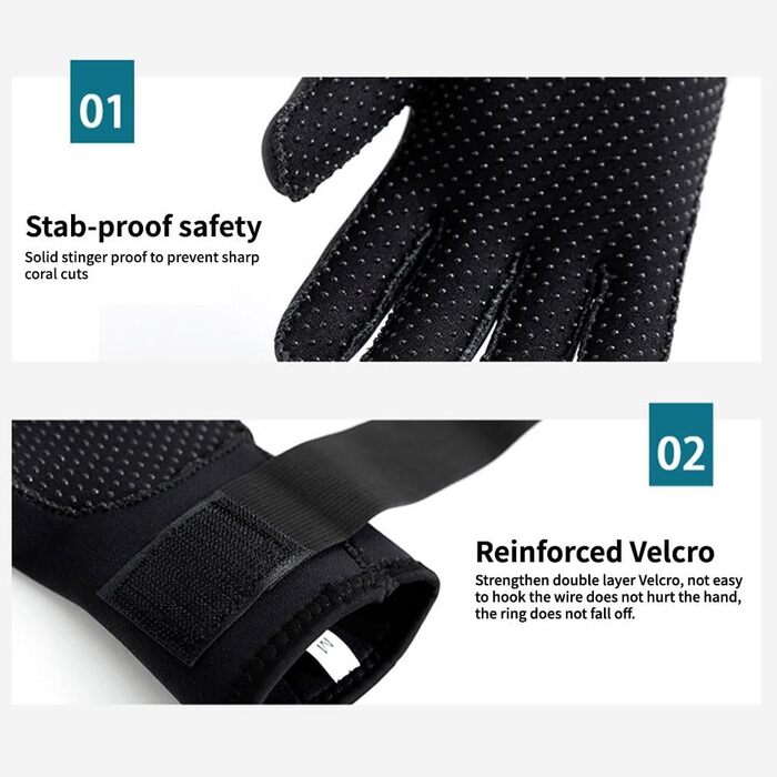 Рукавички для дайвінгу pdodo з неопрену 3/5 мм, чорні, непромокаючі, для чоловіків та жінок, для плавання, серфінгу та риболовлі