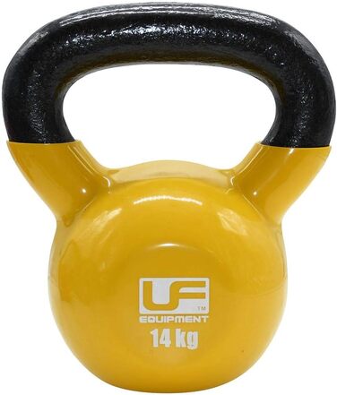 Гиря ND Sports UFE 14 кг з вініловим покриттям, жовта