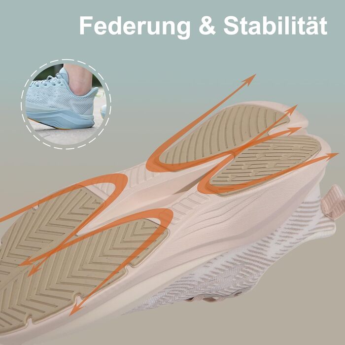 Жіночі кросівки Hawkwell Cloud Zero Active Cushion: дихаючі, для тенісу, ходьби, фітнесу, занять у залі, повсякденного носіння, 40 EU, Бежевий