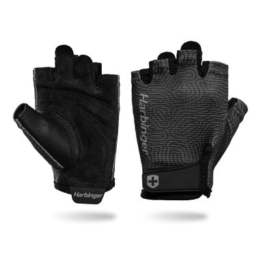 Рукавички для важкої атлетики Harbinger Power Gloves 3.0, жіночі M Carbon, шкіра, напівпальці, регульований ремінець