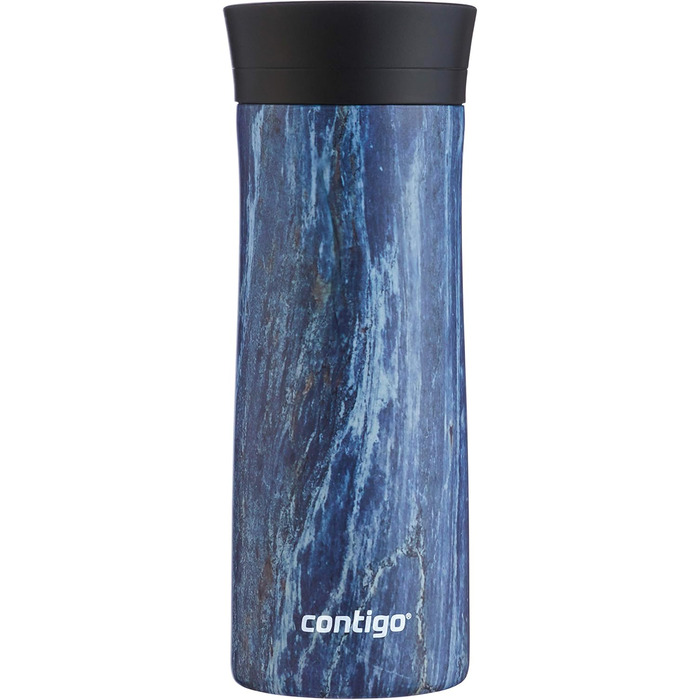 Термокухоль Contigo Pinnacle Autoseal 420 мл, нержавіюча сталь, блакитний (Blueslate) - ізольований, герметичний, для напоїв на ходу