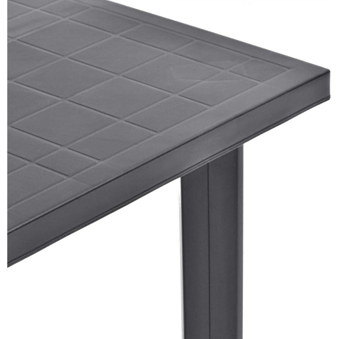 Садовий стіл vidaXL 101x68x72 см, пластиковий, чорний, з отвором для парасольки - для балкона та саду