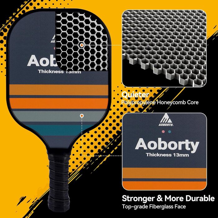 Набір для піклболу з 4 ракет, м'ячами та сумкою. Легкі ракетки з графіту, USAPA, преміум-якість, фацерова поверхня, полімерний серцевина. Чорно-сірий дизайн.