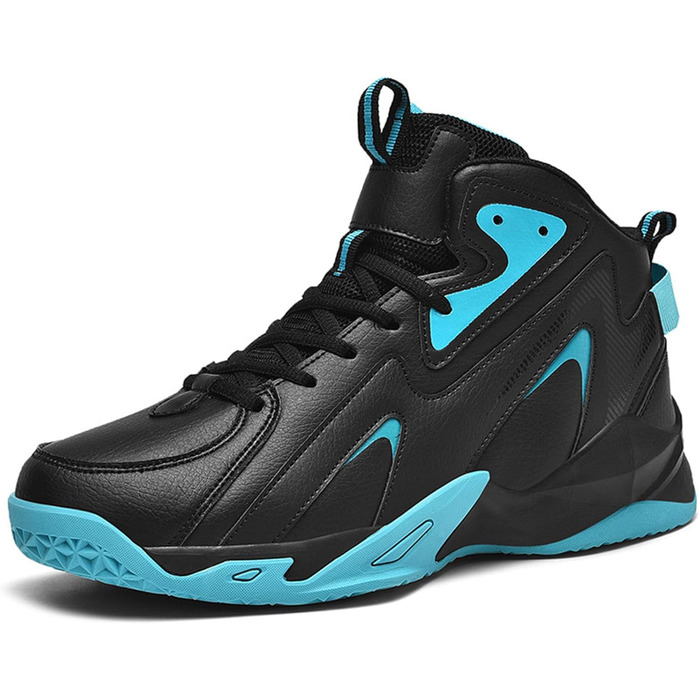 Чоловічі баскетбольні кросівки для спорту, дитячі кросівки для залу та вулиці, бігові кросівки (чорний) (45 EU, блакитний)