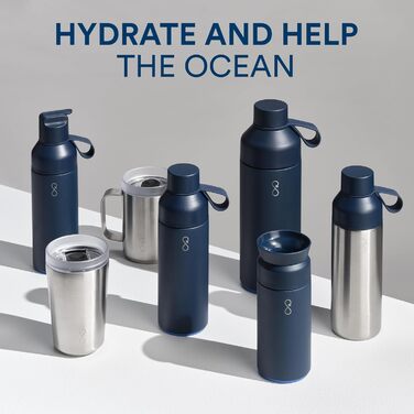 Ocean Bottle – багаторазова пляшка для води з переробленої нержавіючої сталі, екологічна, 1 л, помаранчева