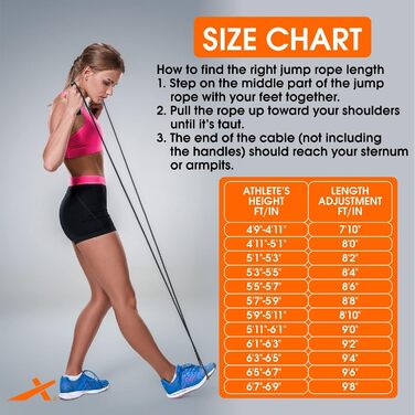 Скакалка Vector X VXF 684 для кардіотренувань та схуднення | Міцний нейлон, регульована довжина | Чоловіча та жіноча