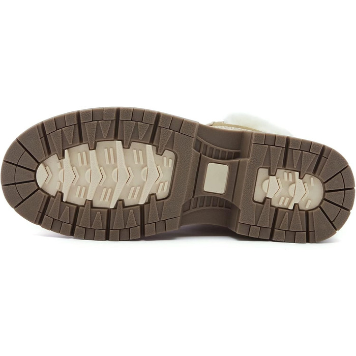 Черевики для туризму та зимові черевики ANJOUFEMME для жінок, водонепроникні та теплі зимові черевики для активного відпочинку, трекінгу та зимових прогулянок, 38 EU, колір: бежевий з хутром