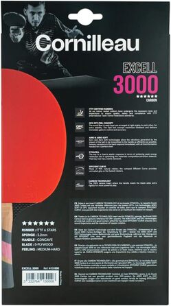 Ракетка для настільного тенісу Cornilleau Excell 3000 Carbon - професійна, карбонова