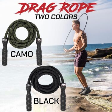 Стрибкове канат RX Smart Gear з неслизькими ергономічними ручками, важезним поліпропіленовим канатом для фітнесу та тренувань, кардіотренувань, WOD, швидке стрибкове канат для чоловіків та жінок (Чорний, M)