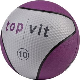 Топовий медичний м'яч top vit 10 кг, фітнесбол з гумовим покриттям, студійна якість, фіолетовий