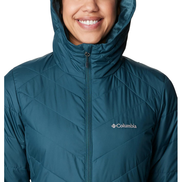 Жіноча зимова подовжена куртка з капюшоном Columbia First Generation Heavenly Long Hooded Jacket, колір Night Wave, розмір S