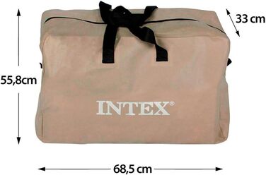 Надувний човен Intex Excursion 4 Set - сірий/блакитний, 315x165x43 см, 3-місний