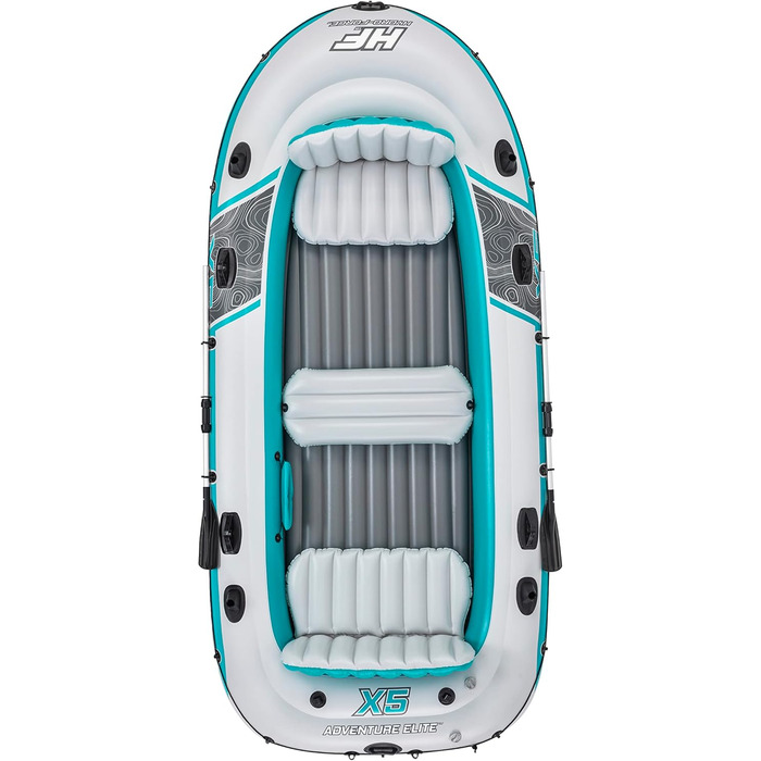 Надувний човен Bestway Hydro-Force Adventure Elite X5, 5-місний, з насосом, веслами, сидіннями, сумкою для речей та чохлом