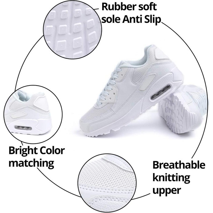 Кросівки для бігу Hitmars для чоловіків та жінок. З шнурівкою, повітряна подушка, антиковзаючі, комфортні, легкі, для бігу по вулицях. Розміри EU36-EU47 (41 EU).