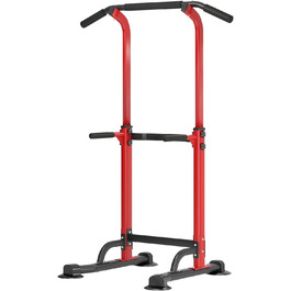 Power Tower Sogesfurniture: турнік, турнічок, штанга для дому, регульована висота 165-210 см, чорний/червоний