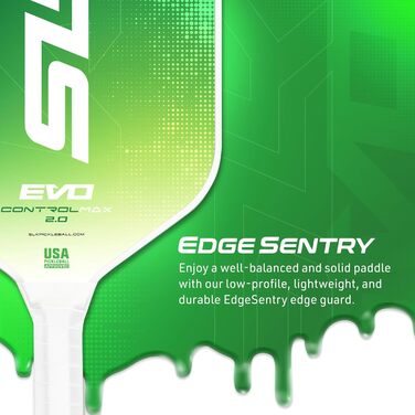 Пле́йбол (піклбол) ракетка SLK Evo Hybrid: гібридне волокно, поверхня C6, Polymer Rev-Core Power, зелений, XL (2024)