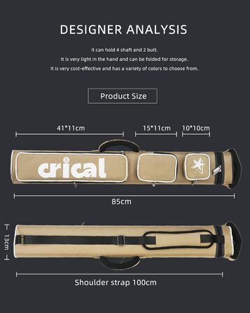 Кейс для більярдних київ CRICAL, 2 x 2 жорсткі кишені для снукеру, з штучної шкіри/оксфордської тканини, жовтий