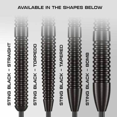 Дарти KOTO Sting Black 90% Tungsten (27г) - професійний набір стільців дартс з додатковими пір'ями та дротиками