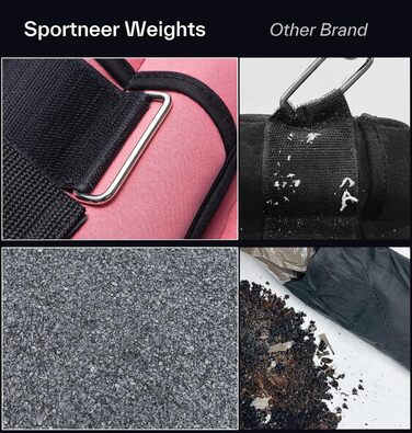 Штанги на щиколотки Sportneer, регульовані, 1 пара (0.9-4.5 кг), для фітнесу, тренувань, ходьби, бігу (персиковий рожевий)