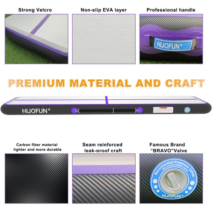 Надувна гімнастична мат для акробатики та тренувань 3/4/5/6 метрів заввишки 20 см. Підходить для йоги, тхеквондо, акробатики. Розміри: 400х100х20 см.