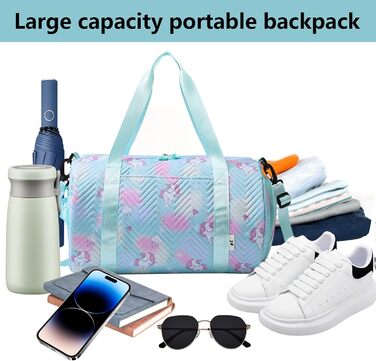 Спортивна сумка з єдинорогом, маленька, унісекс (зелена)