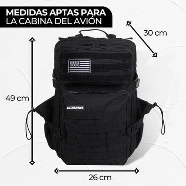 Рюкзак ELITRAINX 45 л, тактичний, водонепроникний, для спорту та тренажерного залу, з відділенням для продуктів та контейнерів, для кросстренінгу та outdoor