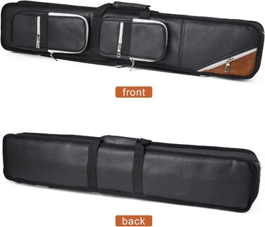 Чохол для більярдних київ ICZW на 4 киї (8 насадок) з шкірозамінника, чорний та верблюжий